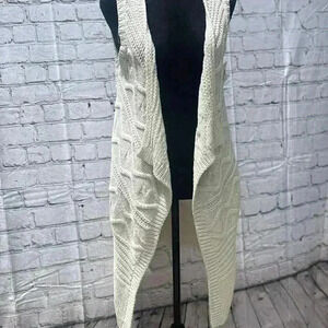 Cable Knit Cardigan White Small